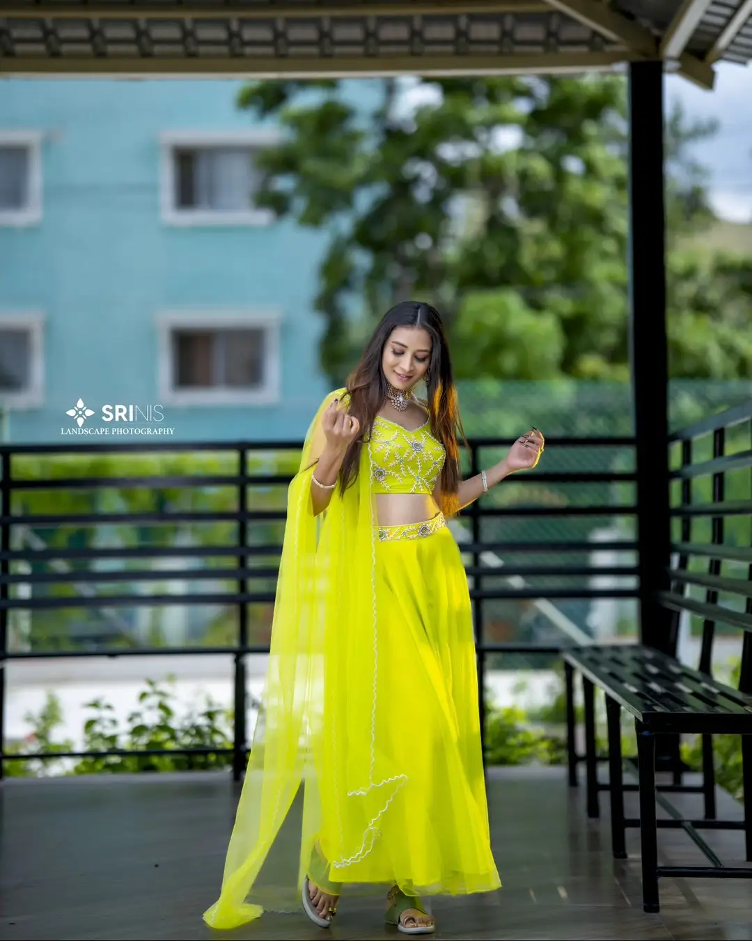 ETV Actress Bhanu Sri in Beautiful Lemon Green Lehenga Choli